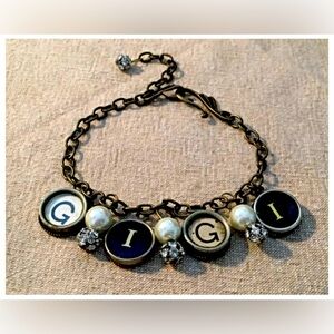 Personalized "GIGI" Genuine 1920's Typewriter Key Charm Bracelet